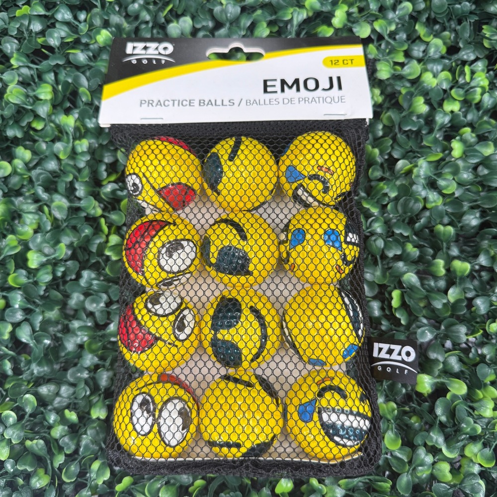 Izzo Golf Emoji Practice Balls 12 Count Soft Foam Indoor Outdoor Yellow A62590